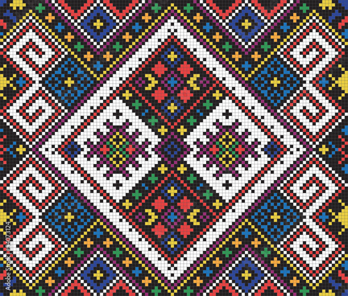 Ukrainian ethnic seamless ornament, #10, vector