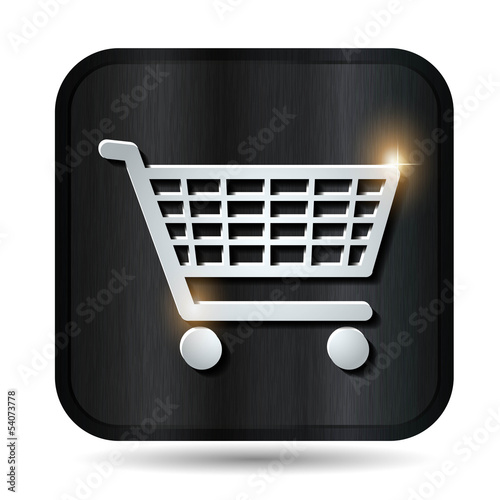 metallic cart vector button