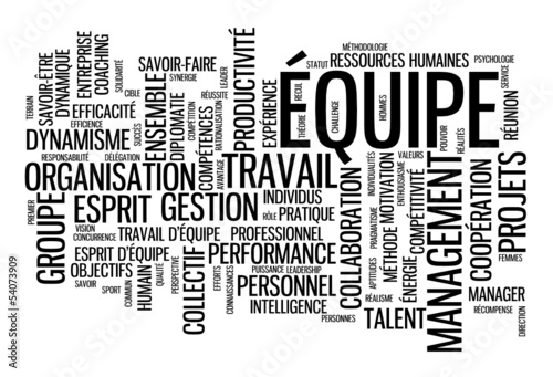 Nuage de Tags "EQUIPE" (gestion projets travail esprit d’équipe)