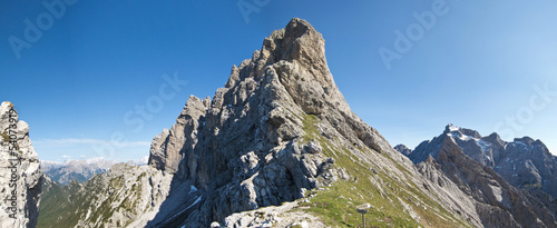 beautiful scenic view of the dolomites mountain, monte duranno, photo