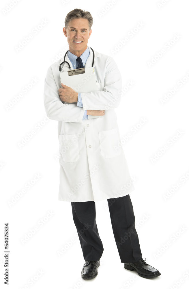 Portrait Of Confident Male Doctor Holding Clipboard Portrait Of Confident Male Doctor Holding Clipboard