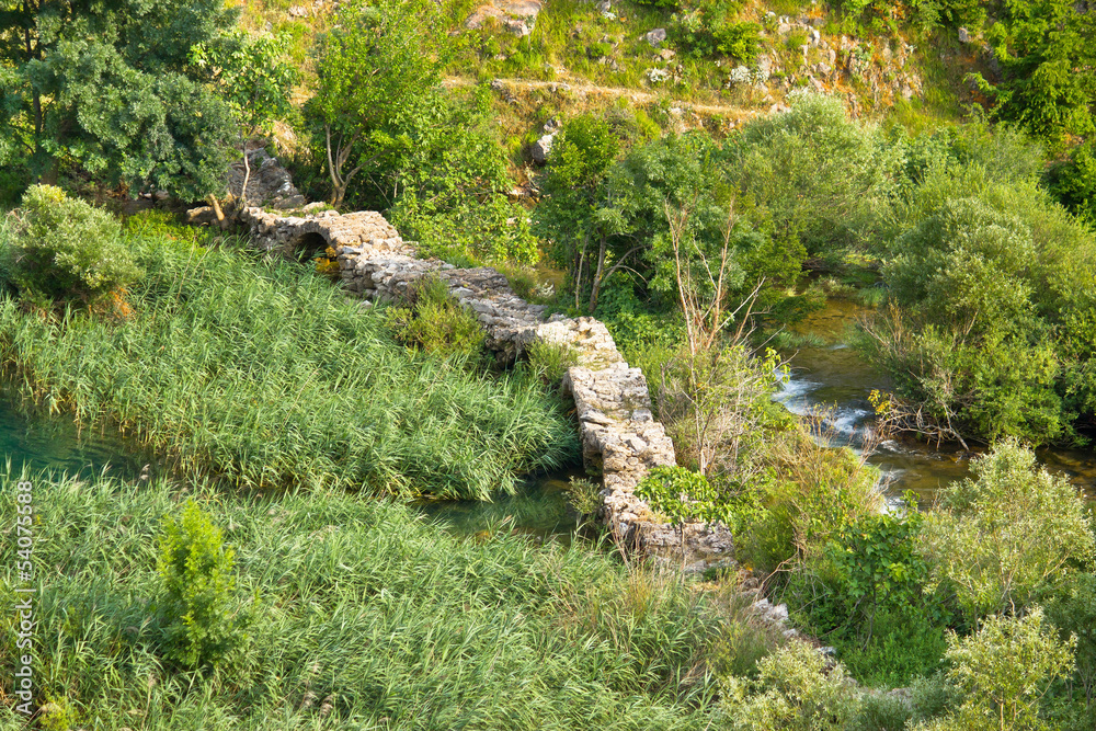 Historic Kudin bridge on Krupa river