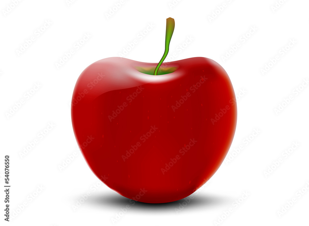 Red apple on a white background Red apple on a white background