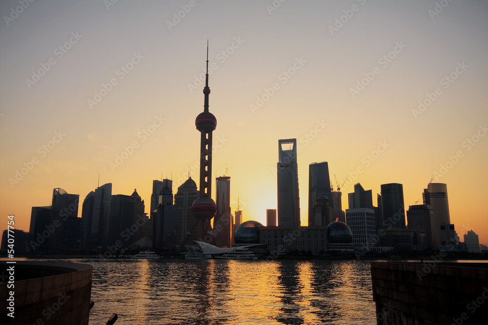 Lujiazui Finance&Trade Zone of Shanghai  at New landmark skyline