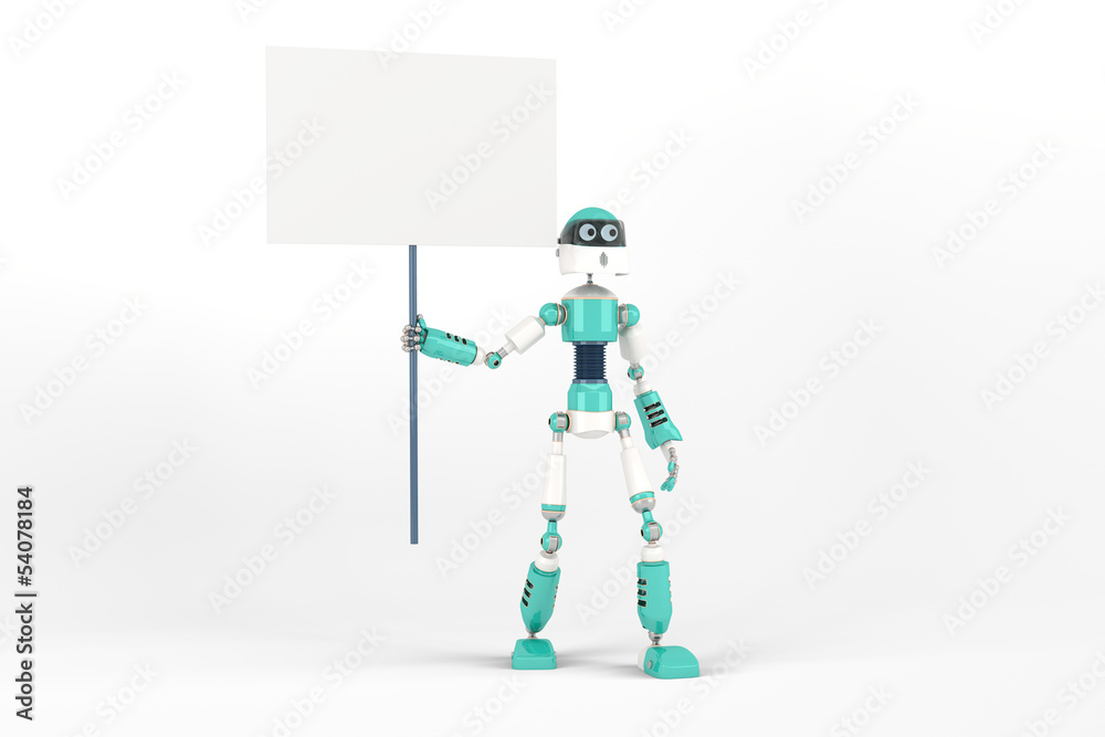 Robot in Pose with Sign Robot in Pose with Sign