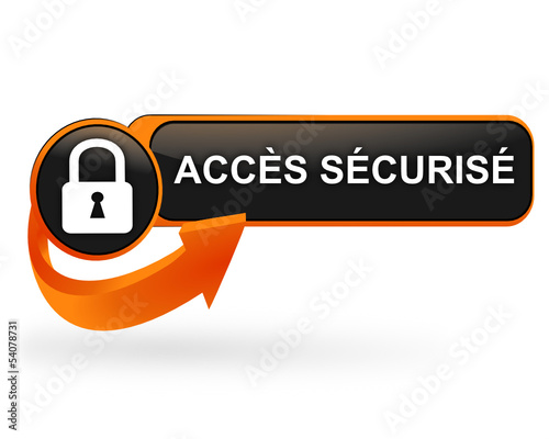 accès sécurisé sur bouton web design orange