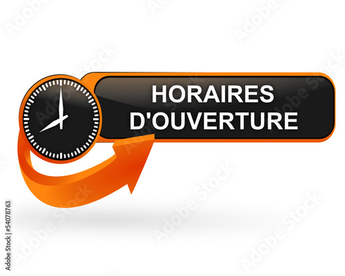 horaires d'ouverture sur bouton web design orange