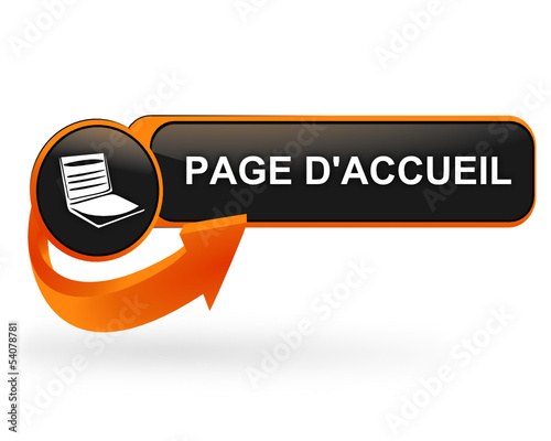 page d'accueil sur bouton web design orange