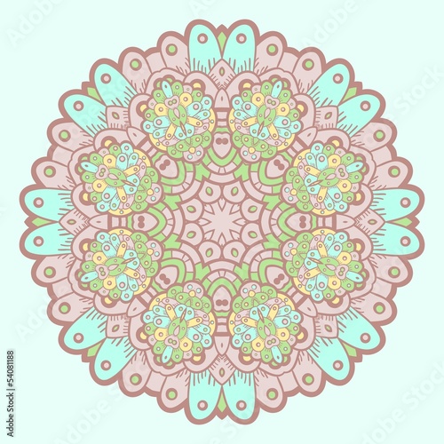 Ornamental lace pattern. Circle.