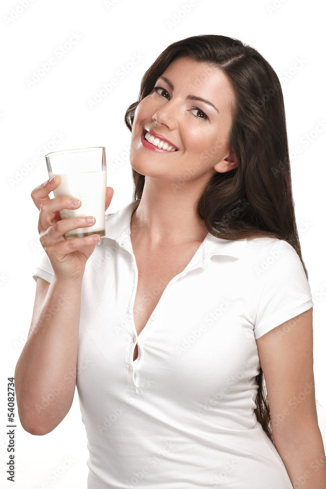 young beautiful woman drink a glass of milk young beautiful woman drink a glass of milk