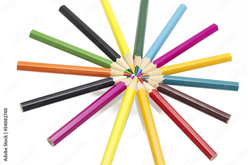Naklejka premium bunch of colored pencils