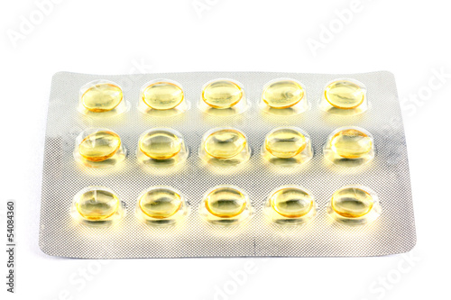 fish oil on white background