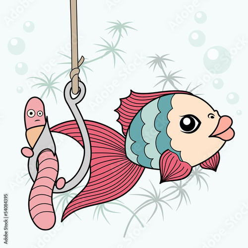 fish and worm