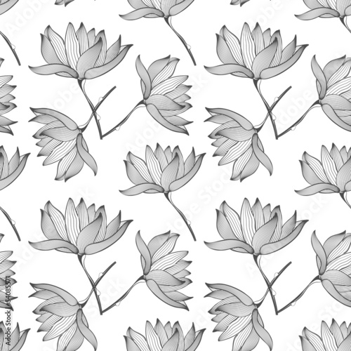 Lotus Flowers Seamless Pattern © K3Star