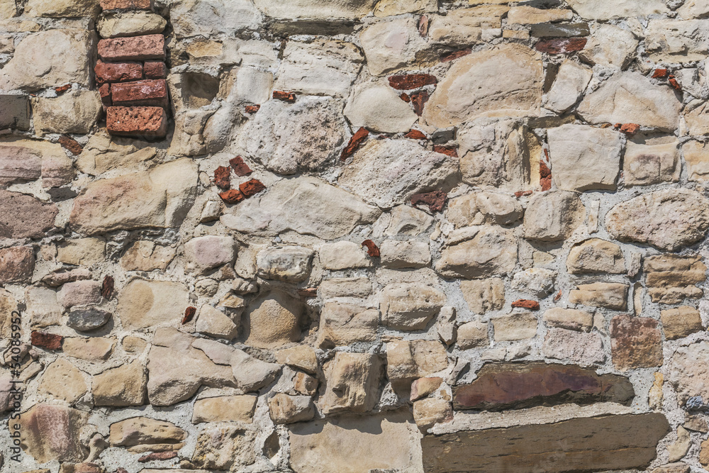 Medieval Fortress Antique Stone-Brick Rampart Detail Medieval Fortress Antique Stone-Brick Rampart Detail
