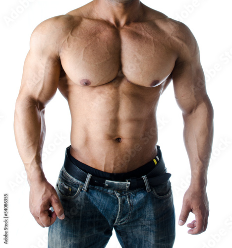 Fotografija Muscular torso, pecs, abs and arms of male bodybuilder