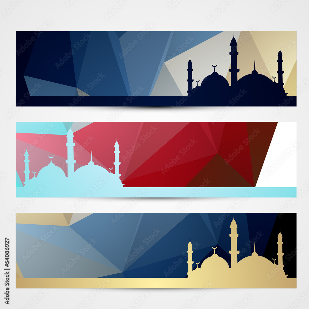 stylish set of ramadan headers