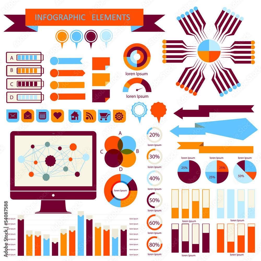 Obraz premium Vector info-graphic elements set 02