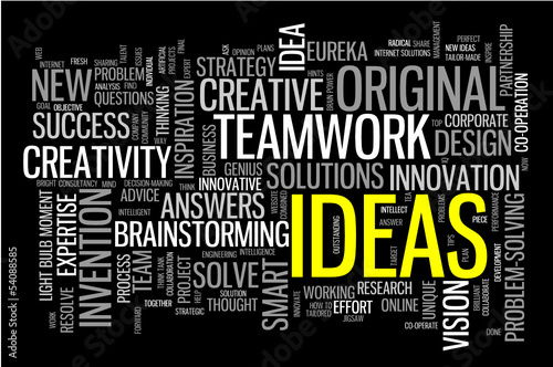 "IDEAS" Tag Cloud (innovation solutions smart problem solving)