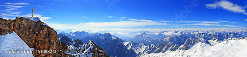 Panorama view from Zugspitze top of Germany