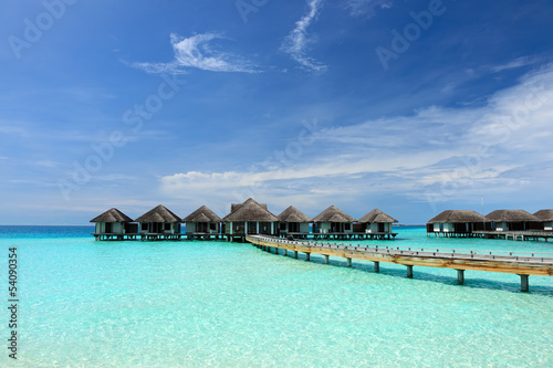 Beautiful beach with water bungalows