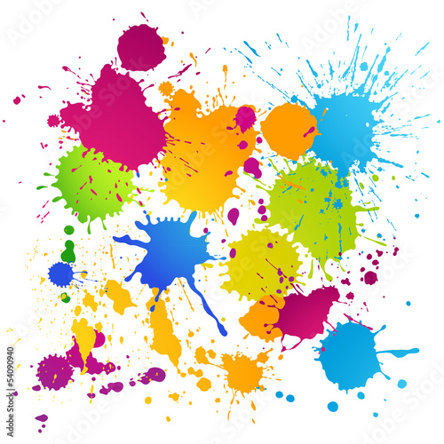 Colorful vector ink blots