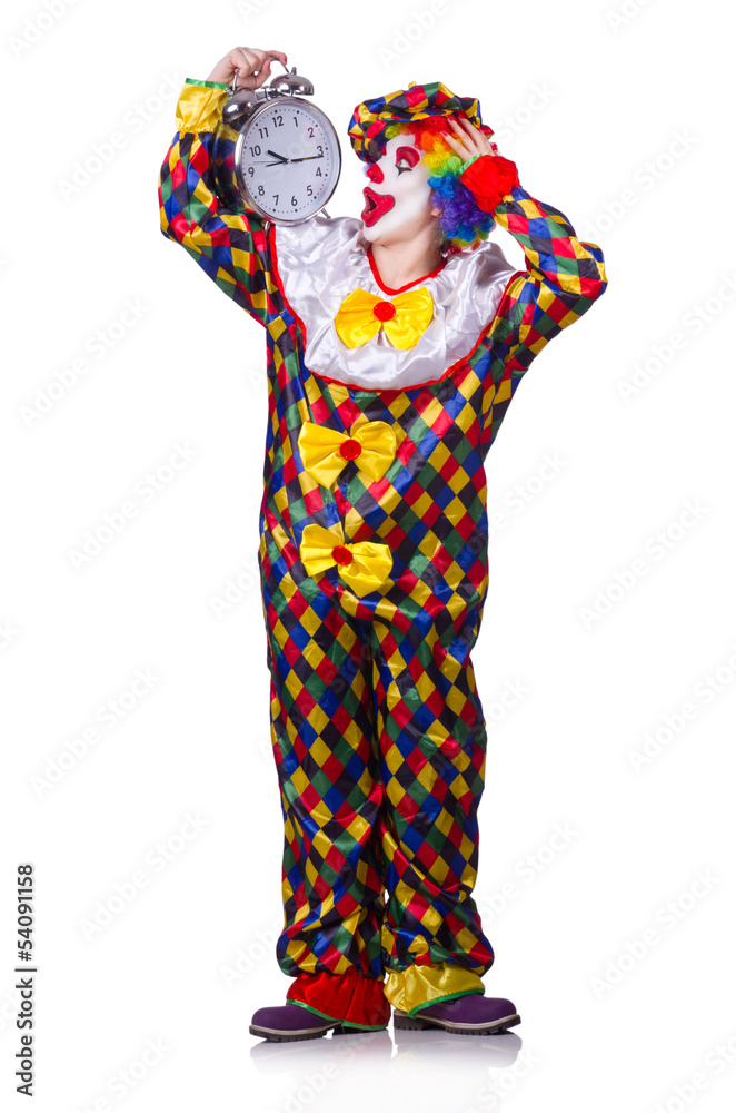 Funny clown isolated on the white Funny clown isolated on the white
