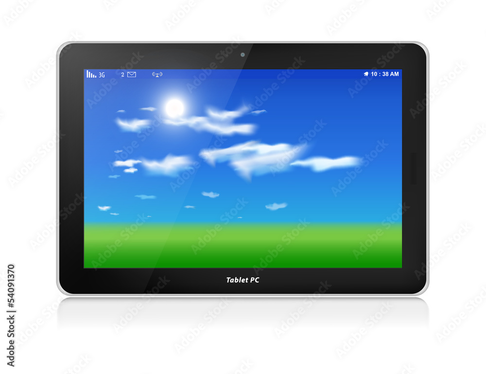 Tablet PC. Vector. Horizontal. Blue sky background Tablet PC. Vector. Horizontal. Blue sky background