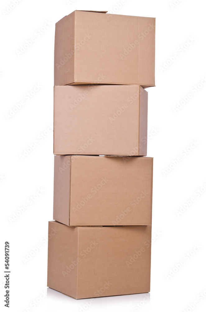 Carton boxes isolated on the white background Carton boxes isolated on the white background