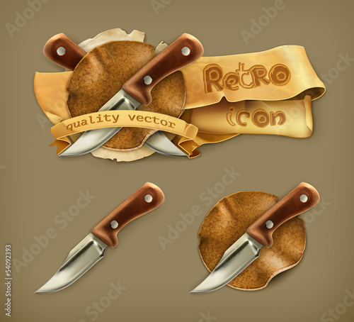 Knife, retro icon