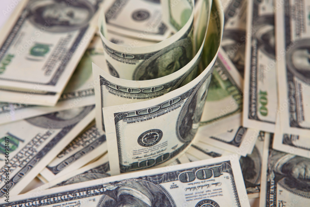 Fototapeta premium One hundred dollars pile
