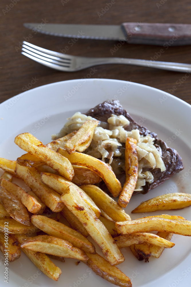 Steak, frites, bœuf, steak frites, plat, pommes de terre Steak, frites, bœuf, steak frites, plat, pommes de terre