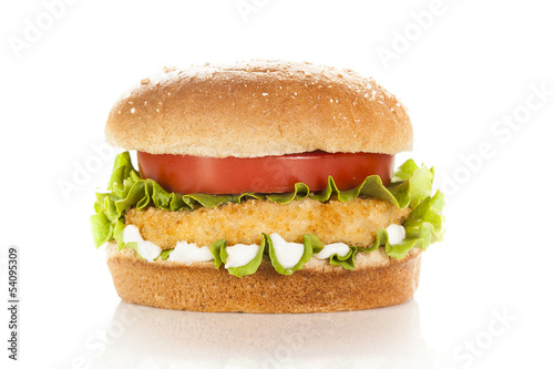 Breaded Chicken Patty Sandwich on a Bun