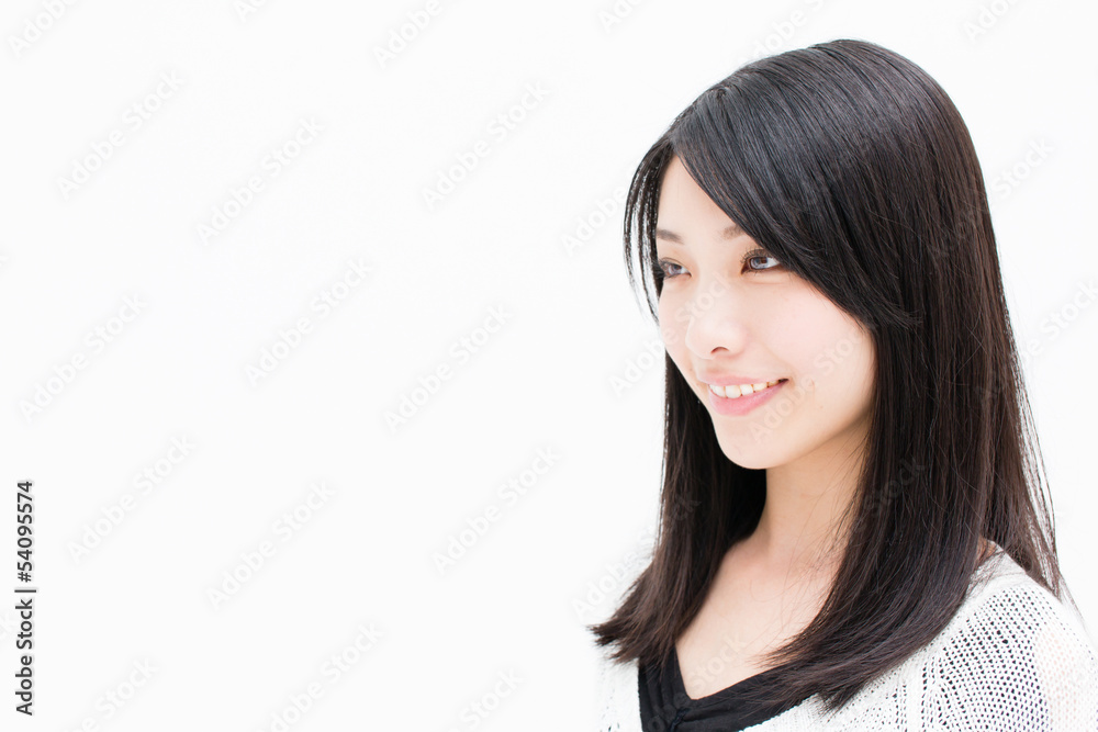 attractive asian woman on white background attractive asian woman on white background
