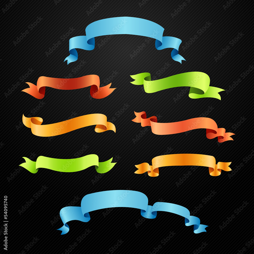 Set of full colors ribbons
