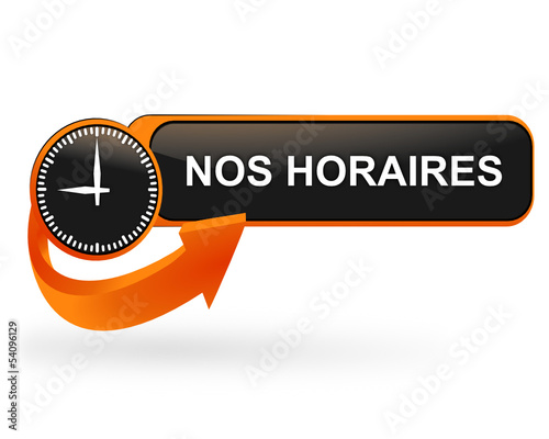 nos horaires sur bouton web design orange