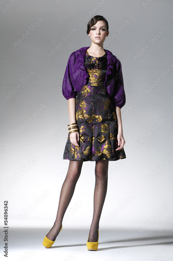 attractive young woman in elegant dress posing attractive young woman in elegant dress posing