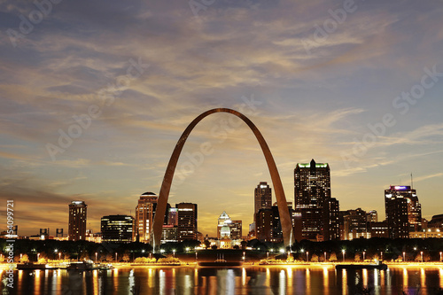 St. Louis Skyline at twilight, Missouri photo