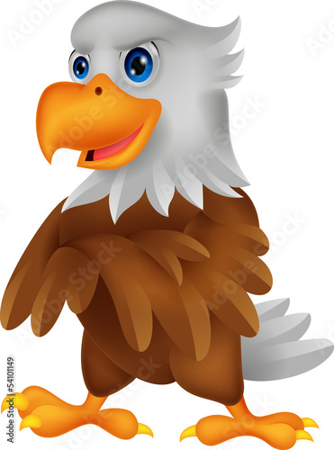 Cute eagle cartoon posing
