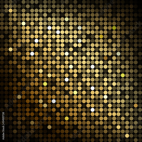 Gold disco lights - vector abstract background
