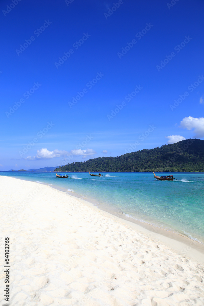 Clear water and blue sky. Lipe island, Thailand