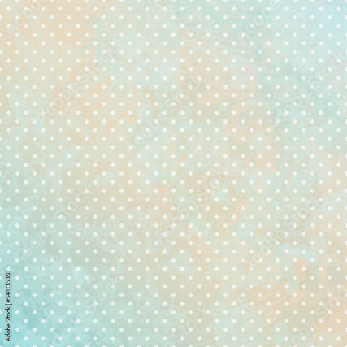 Retro Background Dots Turquoise/Beige