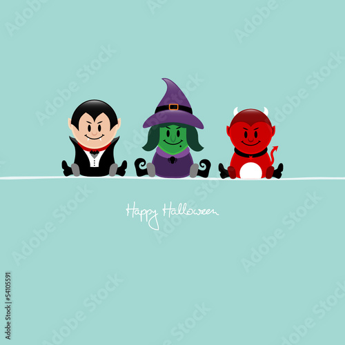 Halloween Vampire, Witch & Devil Retro