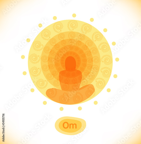 Shiny mandala  Buddhistic banner  Hinduism symbol