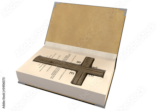 Crucifix Concealed In A Bible photo