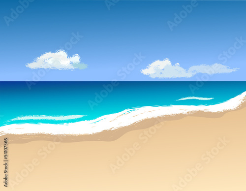 Vector illustrashion  shoreline and waves