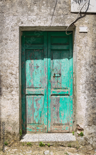 Wooden door. Tursi. Basilicata. Italy.