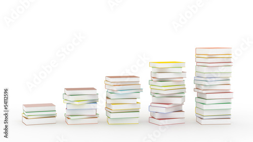Chart of books isolated