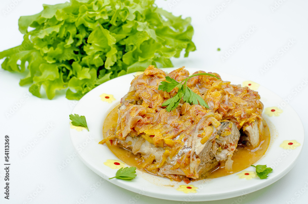 Braised mackerel