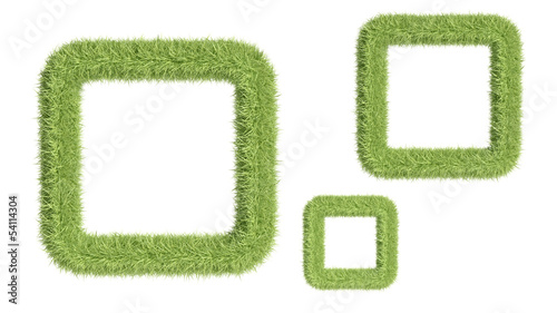 Frame from grass isolated on white background